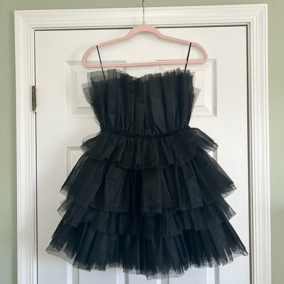 MABLE Aileen Ruffle Mini Dress, Black, Small, NWT - Picture 8 of 9